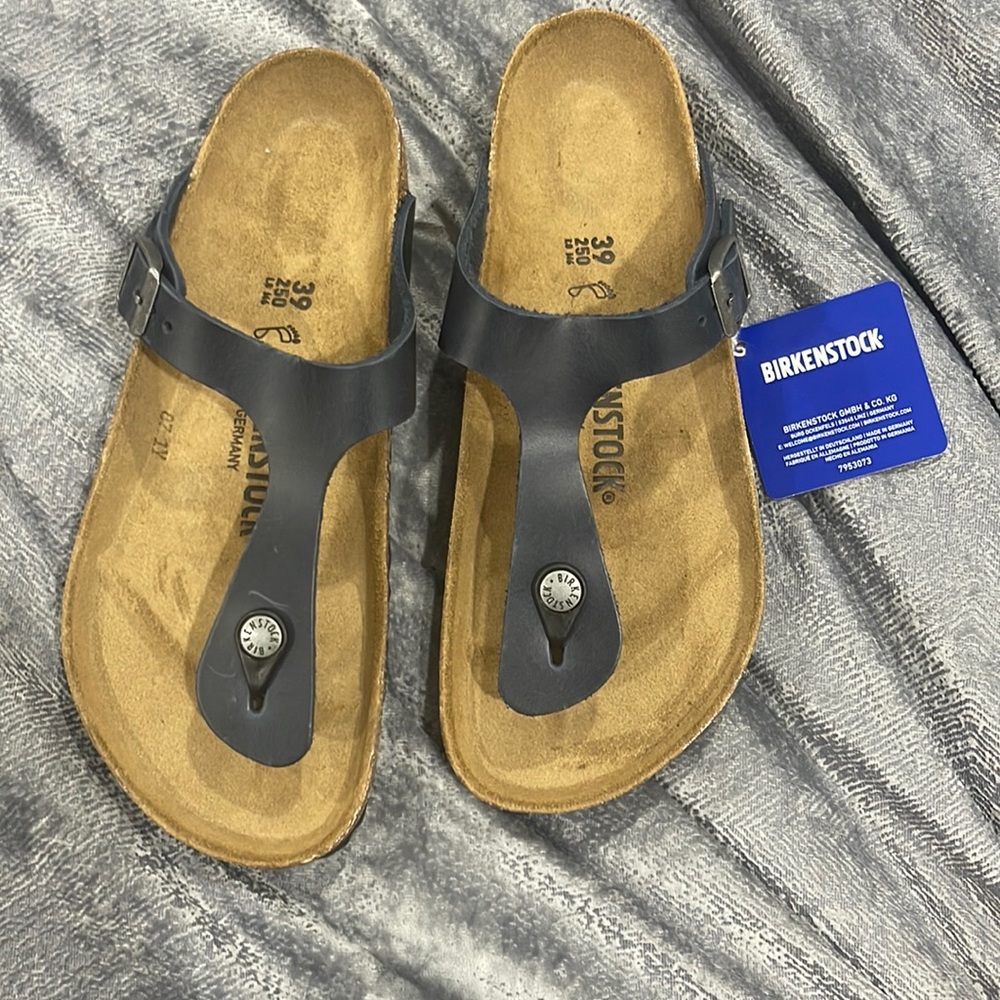New without box Birkenstock sandals navy color